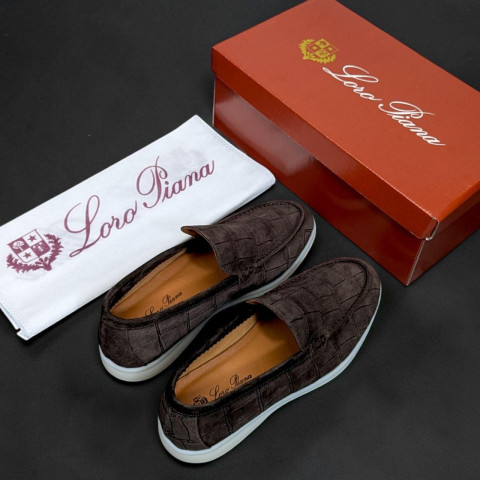 Лофери Loro Piana РЕПТИЛІЯ натуральна замш ШОКОЛАД Lof001