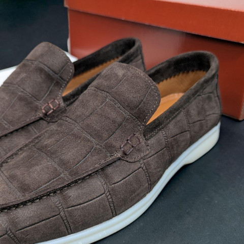 Лофери Loro Piana РЕПТИЛІЯ натуральна замш ШОКОЛАД Lof001