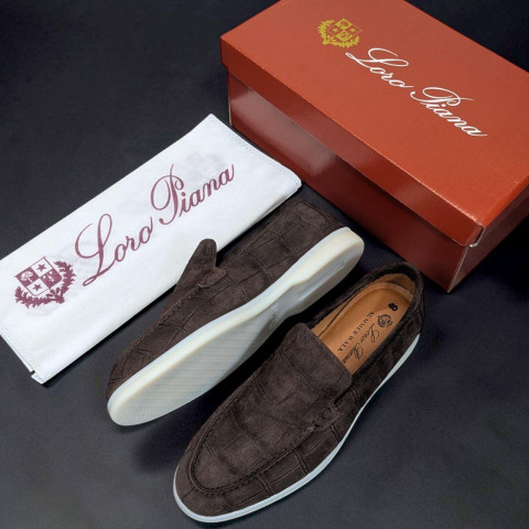 Лофери Loro Piana РЕПТИЛІЯ натуральна замш ШОКОЛАД Lof001