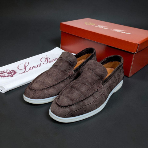 Лофери Loro Piana РЕПТИЛІЯ натуральна замш ШОКОЛАД Lof001