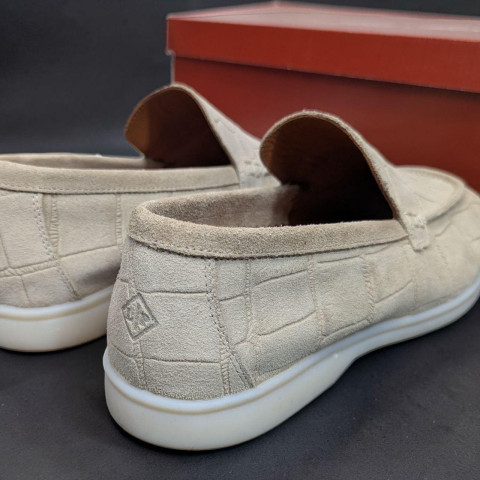 Лофери Loro Piana РЕПТИЛІЯ натуральна замш БЕЖ Lof001