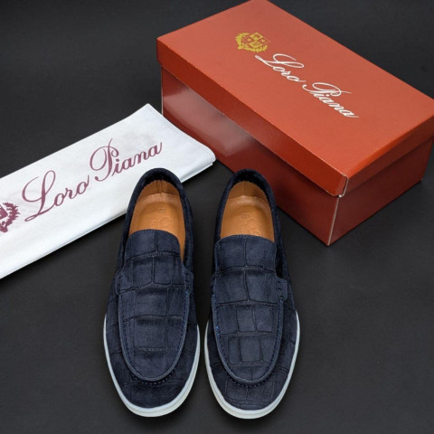 Лофери Loro Piana РЕПТИЛІЯ натуральна замш СИНІЙ Lof001