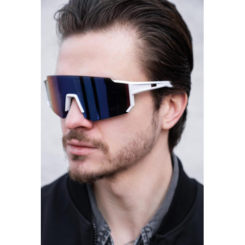 Чоловічі Стильні Сонцезахисні Поляризаційні Окуляри Without Visor White&Purple