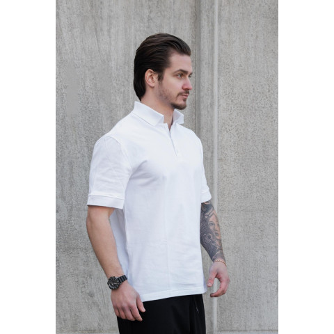 Мужская футболка Поло С Пуговицами Тенниска Without Polo White