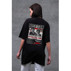 Жіноча Оверсайз Футболка Without З Принтом Die Stranger Things Black