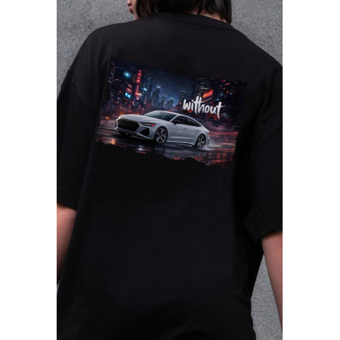 Жіноча Оверсайз Футболка Without З Принтом Gray Audi Black