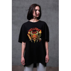 Жіноча Оверсайз Футболка Without З Принтом Hellfire Club Black