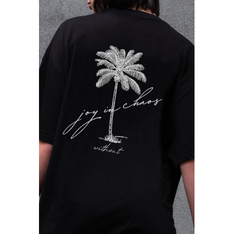 Жіноча Оверсайз Футболка Without З Принтом Joy Palma Black