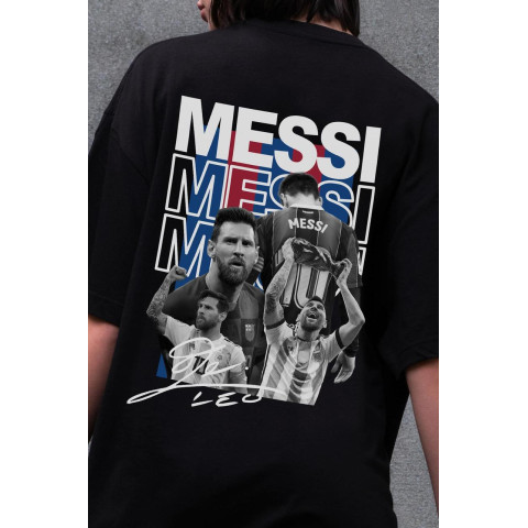 Жіноча Оверсайз Футболка Without З Принтом Messi Black