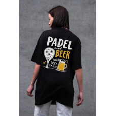 Жіноча Оверсайз Футболка Without З Принтом Padel And Beer Black