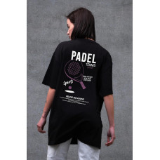 Жіноча Оверсайз Футболка Without З Принтом Padel Tennis Black