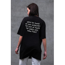 Жіноча Оверсайз Футболка Without З Принтом Power Peace Black