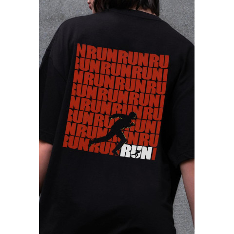 Жіноча Оверсайз Футболка Without З Принтом Run Black