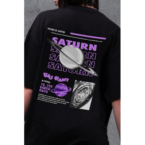 Жіноча Оверсайз Футболка Without З Принтом Saturn Black