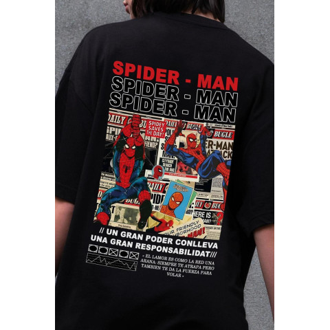 Жіноча Оверсайз Футболка Without З Принтом Spider-Man Black