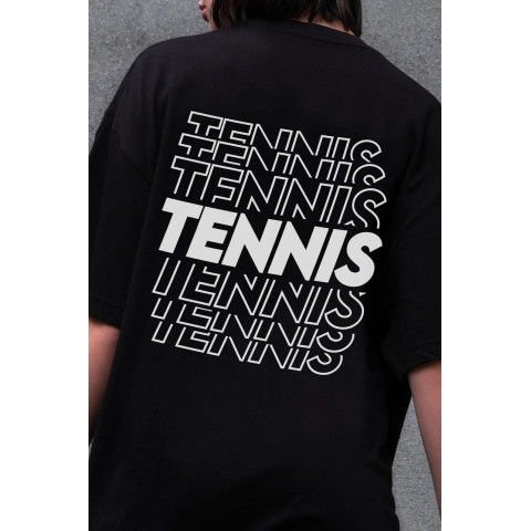 Жіноча Оверсайз Футболка Without З Принтом Tennis Black
