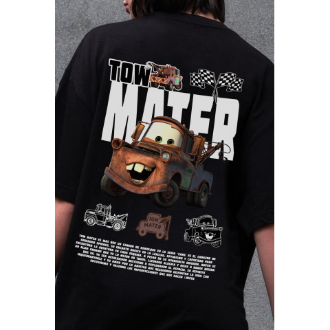 Жіноча Оверсайз Футболка Without З Принтом Tow Mater Black