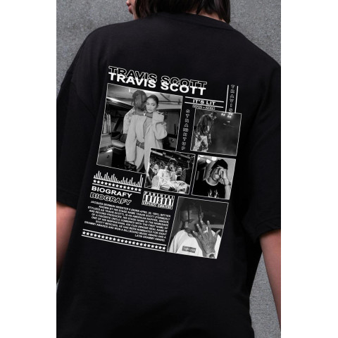 Жіноча Оверсайз Футболка Without З Принтом Travis Black