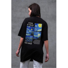 Жіноча Оверсайз Футболка Without З Принтом Van Gogh Black