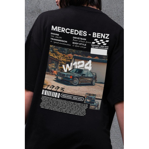Жіноча Оверсайз Футболка Without З Принтом W124 Mercedes-Benz Black
