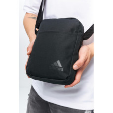 Барсетка чорна Adidas (чорн. лого)