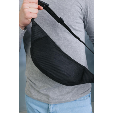 Бананка Under Armour чорна з накаткою (біле лого)