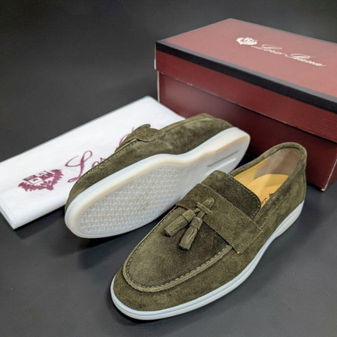 Лофери Loro Piana натуральна замша БОМБОНЧИК ХАКІ Lof004