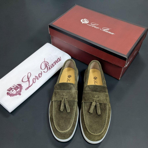 Лофери Loro Piana натуральна замша БОМБОНЧИК ХАКІ Lof004