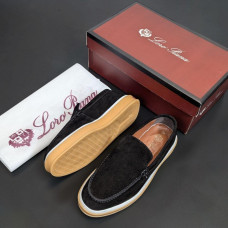 Мокасіни Loro Piana натуральна замша ЧОРНИЙ Lof005