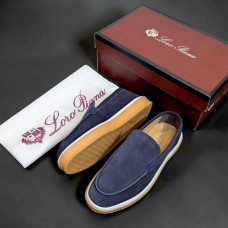 Мокасіни Loro Piana натуральна замша СИНІЙ Lof005