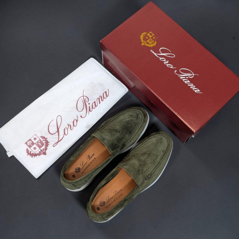 Лофери Loro Piana натуральна замша ХАКІ Lof006