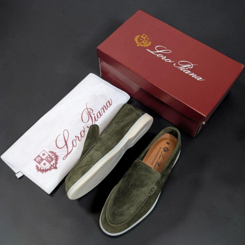 Лофери Loro Piana натуральна замша ХАКІ Lof006