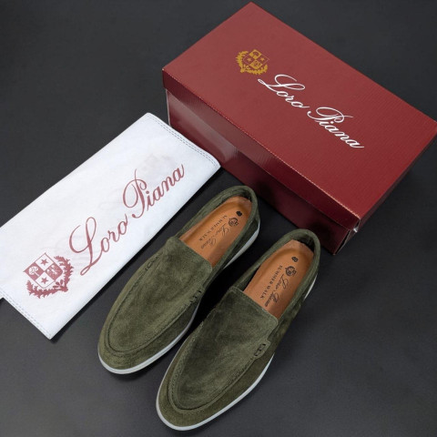 Лофери Loro Piana натуральна замша ХАКІ Lof006