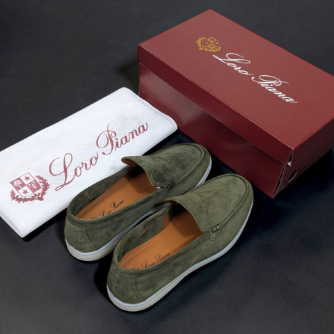 Лофери Loro Piana натуральна замша ХАКІ Lof006