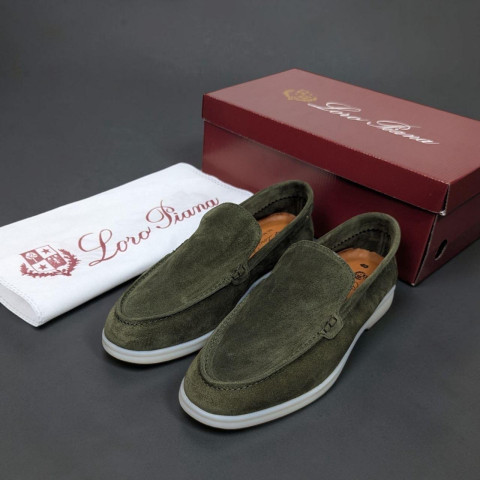 Лофери Loro Piana натуральна замша ХАКІ Lof006