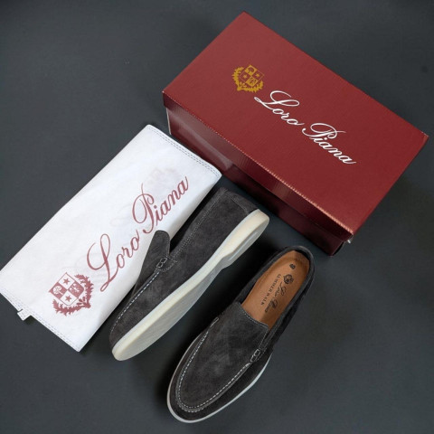 Лофери Loro Piana натуральна замша Темно СІРИЙ Lof006