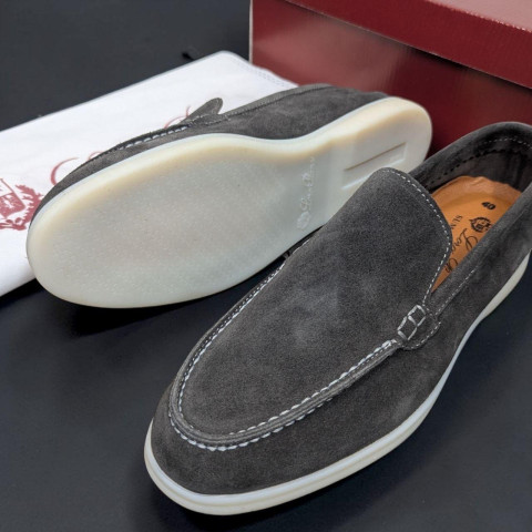 Лофери Loro Piana натуральна замша Темно СІРИЙ Lof006