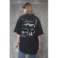 Жіноча Виварена Оверсайз Футболка Without Washed З Принтом Audi RS7 Black