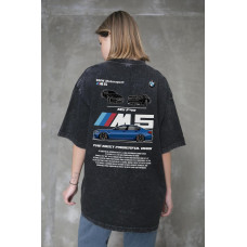 Жіноча Виварена Оверсайз Футболка Without Washed З Принтом BMW M5 F90 Black