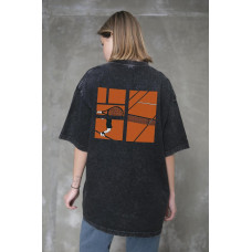 Жіноча Виварена Оверсайз Футболка Without Washed З Принтом Cort Black