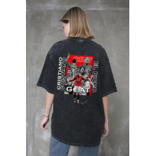 Жіноча Виварена Оверсайз Футболка Without Washed З Принтом Cristiano Black