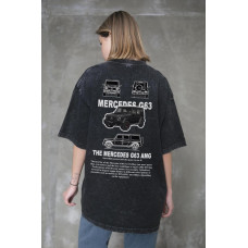 Жіноча Виварена Оверсайз Футболка Without Washed З Принтом G63 Black