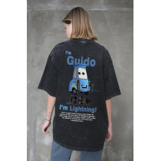 Жіноча Виварена Оверсайз Футболка Without Washed З Принтом Guido Black