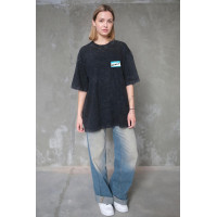 Жіноча Виварена Оверсайз Футболка Without Washed З Принтом Hello Black