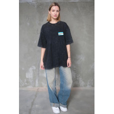 Жіноча Виварена Оверсайз Футболка Without Washed З Принтом Hello Black