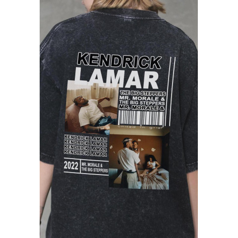 Жіноча Виварена Оверсайз Футболка Without Washed З Принтом Kendrick Black