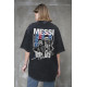 Жіноча Виварена Оверсайз Футболка Without Washed З Принтом Messi Black