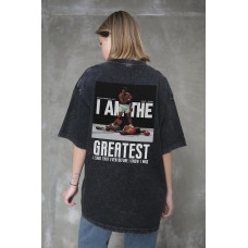 Жіноча Виварена Оверсайз Футболка Without Washed З Принтом Muhammad Ali Black