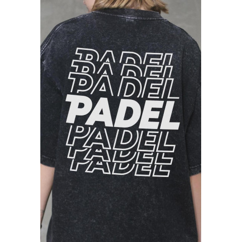 Жіноча Виварена Оверсайз Футболка Without Washed З Принтом Padel Black