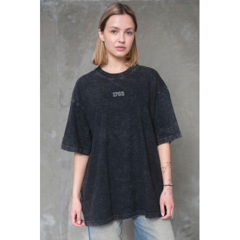 Жіноча Виварена Оверсайз Футболка Without Washed З Принтом Power Peace Black